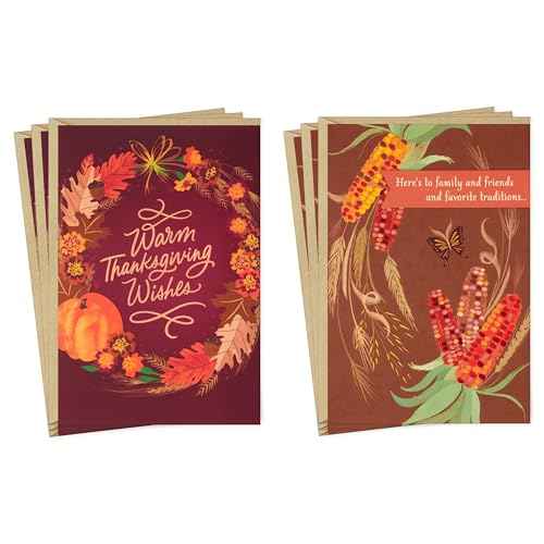 Hallmark Thanksgiving Cards, Warm Wishes and Favorite Traditions (6 Cards with Envelopes)