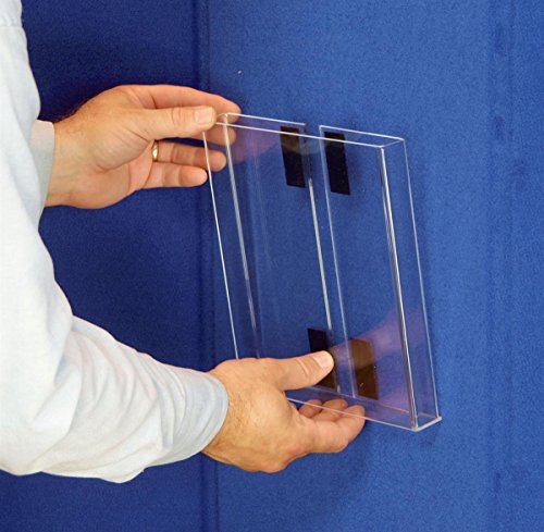 Displays2go 72" x 36" Tri-Fold 3-Panel Display Board with Blue Fabric & White Surface