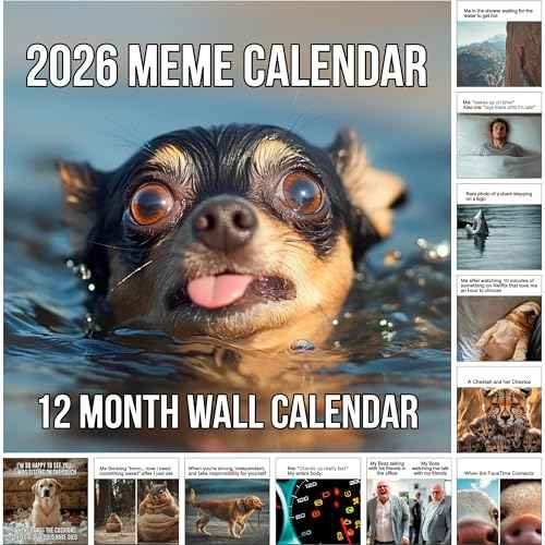 2026 Memes Wall Calendar | 12 Months of Hillarious Memes/Jokes to Keep You Laughing All Year, Funny White Elephant Gift For Him or Her, Give Them Something That Will Make Them Smile