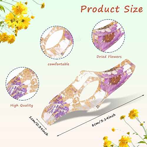 4 Pieces Dried Flower Resin Bookmarks,Transparent Floral Book Page Holder and Book Mark Set Handmade Bookmarks with Tassel Cute Book Accessories Gift for Reading Lover Students Teachers