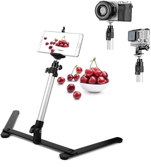 Photo Copy Pico Projector Stand - Adjustable Overhead Phone Mount for Live Streaming & Teaching