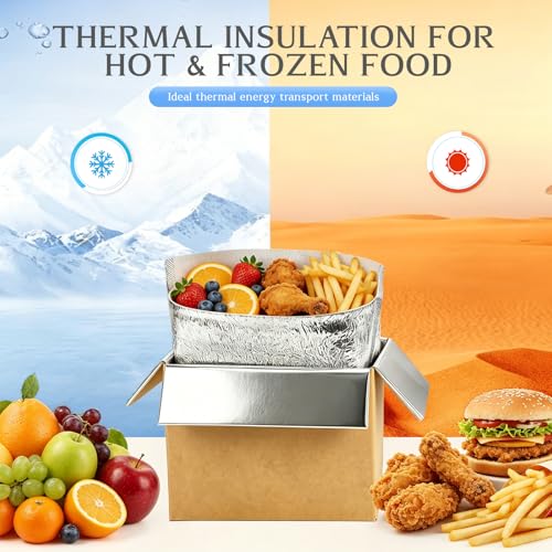 Convivium 2 Pack Insulated Shipping Boxes with Aluminum Foil Liner, 8x5x6 Inches, Hot & Cold Food Delivery