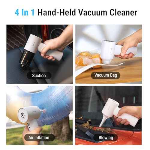 REIKIYA Portable Air Duster 150000RPM Super Power, 18000Pa Cordless Vacuum Cleaner Rechargeable Handheld Pump with LED Light, Adjustable Dust Blower for Computer Keyboard Car House Outdoor