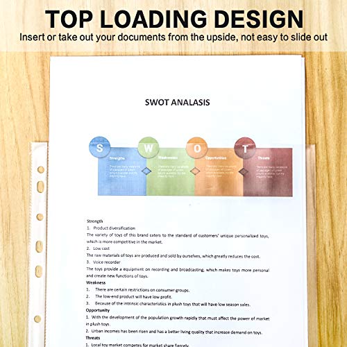 PANDRI 500 Pack Heavy Duty Letter Size Sheet Protectors for 3 Ring Binders