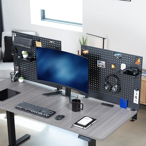 VIVO Black Clamp-on Desk Pegboard 60 x 24 in – PP-DK30B-2, 2 Panels