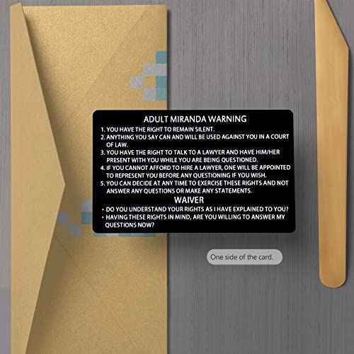 24 PCS Metal Miranda Warning Card, Juvenile Miranda Rights Card Metal Laser Engraved Insert (Black)