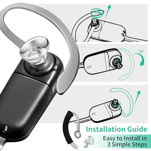 2-Pack 84598-01 82742-01 Battery Upgraded 180mAh for Plantronics Savi WH500 W745 W740 W440 W445 W02 CS540XD 204755-01 Headsets Replacement with 3-Pack Earhooks Spare Earbuds Foam Tube Kit