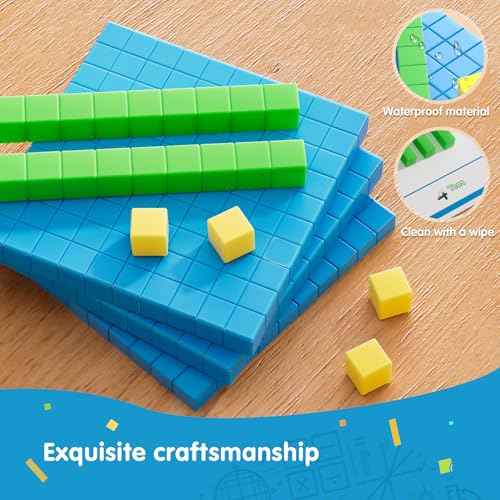 Base Ten Blocks with Place Value Chart - Math Manipulatives for Kids.Counting Blocks for Math to Help Educate Kindergarten Teachers.