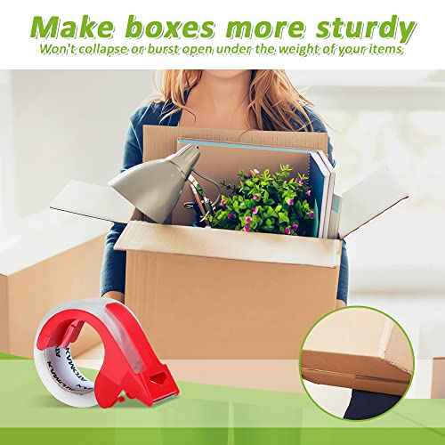 KAMOTA Packing Tape, 24 Rolls Heavy Duty Clear Packaging Tape for Shipping Packaging Moving Sealing, 1.88 inches Wide, 65 Yards Per Roll, Total 1560 Yards with 4 Dispensers