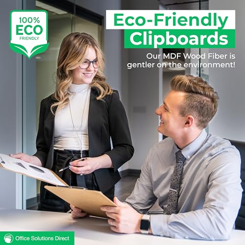 Office Solutions Direct Set of 30 Low Profile Hardboard Clipboards A4 Letter Size