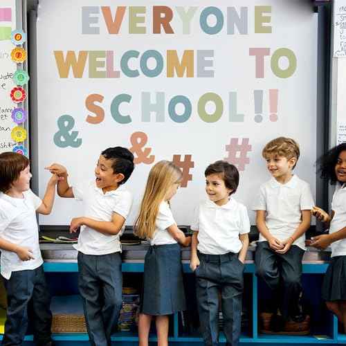 30 Sheets Letter Stickers 300 Pcs Large Bulletin Board Letters Set for Boho Classroom Decor,Vinyl Self Adhesive Alphabet ABC Stickers for Poster Board Mailbox Craft Home Door Wall Decor(2.5 Inch,Boho)