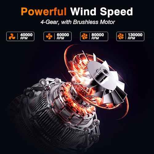 Compressed Air Duster,4 Gear Adjustable 130000RPM Electric Air Duster, Rechargeable Cordless Air Blower with LED Light for Computer Keyboard Electric Devices Cleaning. Replaces Compressed Air Cans