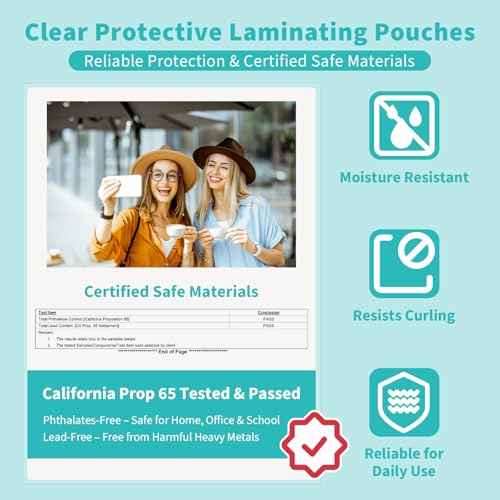 Binditek 50 Pack 10 Mil Thermal Laminating Pouches, 9x11.5 Inches Laminating Sheets, for Letter Size, Ultra Clear, Glossy, Hold 8.5x11 Inches, Heat Seal, School Office Supplies