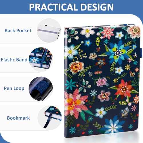 Password Book with Individual Alphabetical Tabs Laminated, Large Print Password Keeper Book for Seniors, A5 Hardcover Internet Password Log Book to Record Website Login Details - Bloom