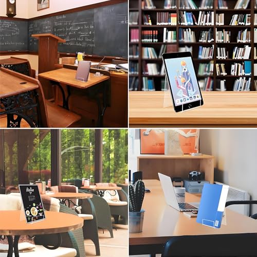 10-Pack Clear Acrylic Book & Display Stands for Books Photos Artworks CDs