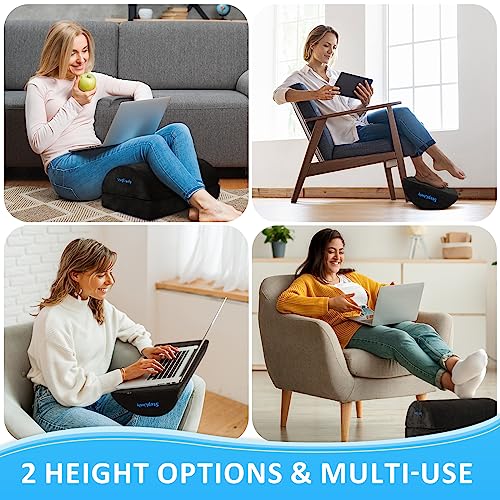 StepLively Foot Rest for Under Desk, 2-Height Adjustables, Black (Large)