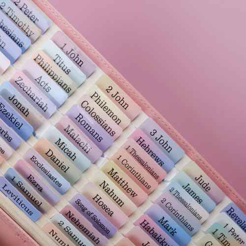 UPAFEXXI-Laminated Bible Tabs, Bible Tabs for Women and Men, Reposition Large Print Stickers, Easy to Read and Apply, 80Chapters Labels for Easy Navigation(Nebulae Rainbow)