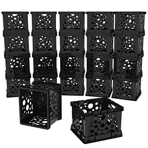 Storex Micro Crate, 6.75" x 5.8" x 4.8", Black, 18-Pack (63101A18C)