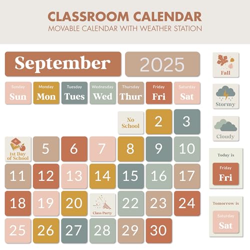 Kids Classroom Calendar Pocket Chart with 86 Colorful Cards - Educational Classroom & Home Learning