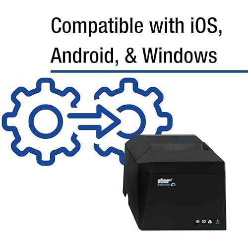Star Micronics TSP143IVUE USB/Ethernet (LAN) Thermal Receipt Printer with Android Open Accessory (AOA), CloudPRNT, Cutter, and Internal Power Supply - Gray