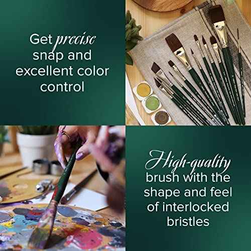 Silver Brush Limited 2503-12 Ruby Satin Filbert Paintbrush for Oil, Acrylic, and Heavy Body Paints, Size 12, Long Handle