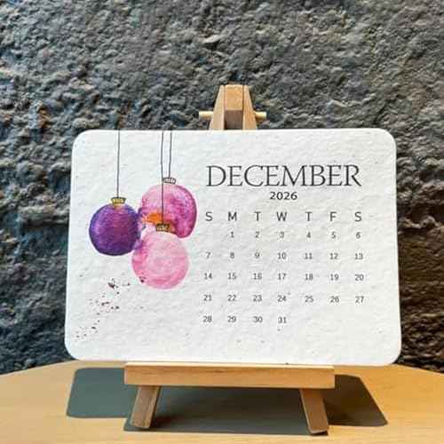 Eco-Friendly Plantable Love Seed Calendar 2026, Perfect Modern Greening Calendars Planner, Month Biodegradable Seed Paper Planner with Wildflower, Herb & Fruit Seeds for Garden & Decor