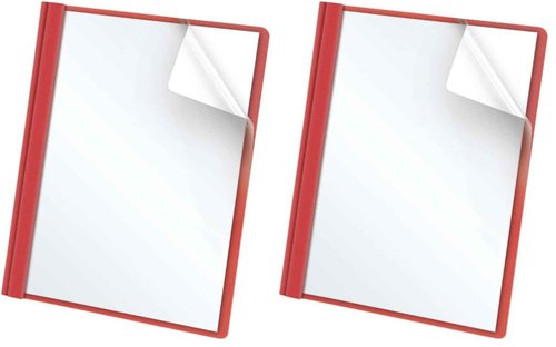 Oxford Clear Front Report Covers, Red, Letter Size, 25 per Box (55811EE) (Pack of 2)