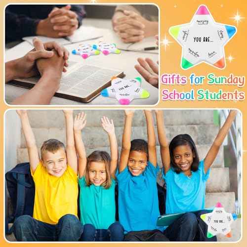30 Pcs Christian Gifts Bible Highlighters and Pens No Bleed Inspirational Highlighters Brush Tip Bulk Church Sunday School Gift Bible Study Supplies Religious Stationery