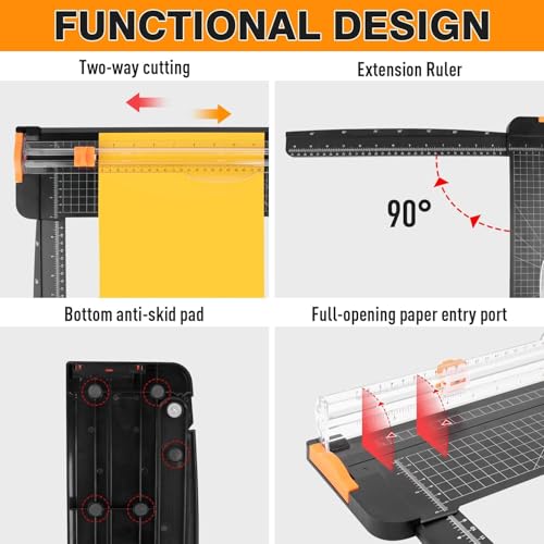 18 Inch Paper Cutter with 5 Replacement Blades - Portable Craft Trimmer