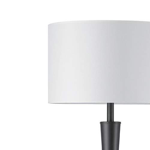 Globe Electric 67224 70" Floor Lamp, Matte Black Finish, White Fabric Shade, Modern Tapered Frame, E26 Base, Contemporary Living Room and Bedroom Lighting