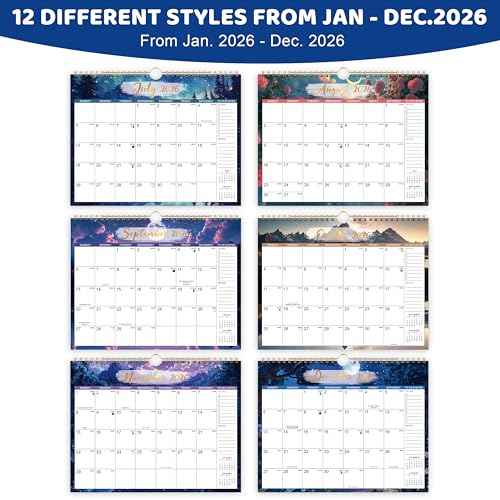 2026 Wall Calendar - 2026 Calendar, JAN 2026 - DEC 2026, 11" x 8.5", Calendar 2026, 2026 Wall Calendar 12 Month with Spiral Binding, Hanging Hook, Notes, To-do List, Perfect for Organizing