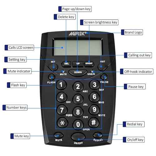 AGPtek¢ç Call Center Dialpad Headset Telephone with Tone Dial Key Pad & REDIAL