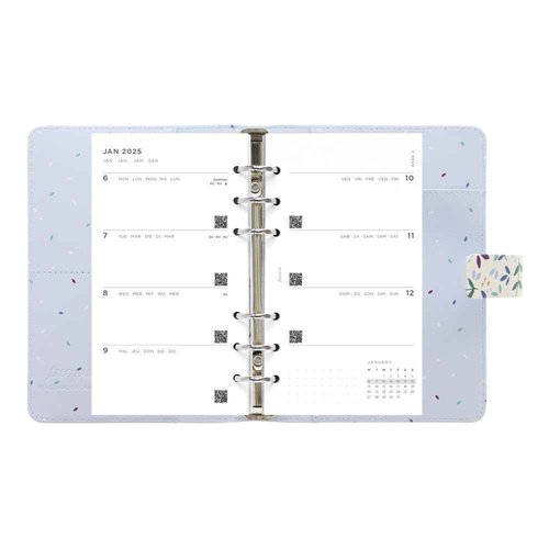 Filofax Garden Organizer, Personal Size, Sunrise - Leather-Look, Gold Foil Accents, Six Rings, Week-to-View Calendar Diary, Multilingual, 2025 (C028716-25)