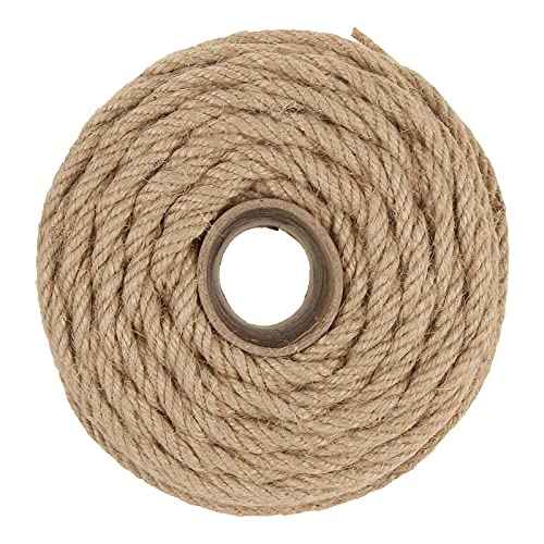 656 Ft x 6 MM Natural Jute Twine, 1/4¡± Heavy Duty Hemp Rope, 100% Natural Twisted Twine Hemp Rope for Cat Tree Tower,Strong Burlap Cord for DIY Crafts Gardening Hammock Home Decorating Gift Wrapping