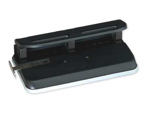 Swingline 2-7 Hole Punch, Semi-Adjustable, Heavy Duty Hole Puncher, Easy Touch, 24 Sheet Punch Capacity, Black (74150)