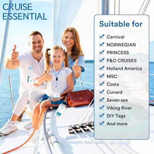 8 Pack Cruise Lanyards Set for Ship Cards, with Retractable Badge Reel Waterproof Luggage Tag Holders Id Card Holders, Sea-Themes Pattern for All Cruises Ticket Key Cards Luggage Tag