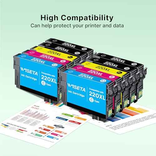 220XL Ink Cartridge for Epson Printer Remanufactured Replacement for Epson 220XL 220 XL T220 XL to Use with WF-2760 WF-2750 WF-2650 WF-2630 XP-420 XP-320 XP-424 WF-2660 (4B2Y2C2M, 10 Pack)