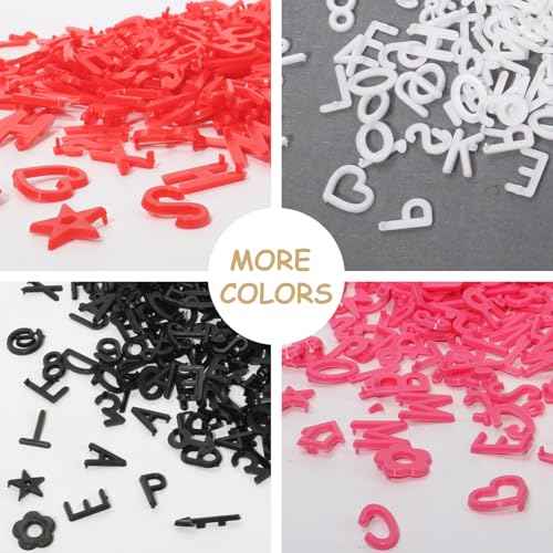 Letters for Letter Board Letters Only, 1 inch White Message Board Letters Felt Letter Board Sign Accessories (378 pcs), 1¡± Pre Cut Plastic Letterboard Letters Numbers Changeable Menu Board Replacement