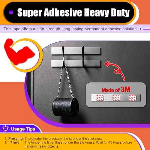 60 Pcs Strong Double Sided Adhesive Pads, Made of 3M, Heavy Duty Square Sticky Mounting Foam Tape for Car D?cor Wall, 0.12" Thick Black Sticky Pads 1.57x 1.97