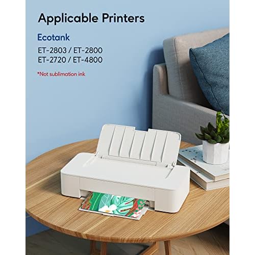 522 High Capacity (5 Bottles) Refill Ink Bottle Replacement for Epson Compatible 522 Ink Refill Bottles (Not Sublimation Ink) Use for EcoTank ET-2803 ET-2800 ET-2720 ET-4800 Printer