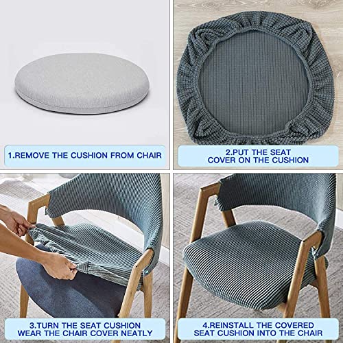 Sunnyway 2 Grey Stretchable Office Chair Seat Cover – Spandex Slipcover Protectors