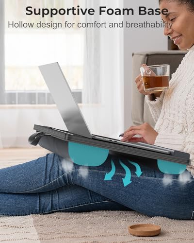 Potuopy Black XL Laptop Lap Desk for 17-Inch Laptops, Portable Bed & Desk Tray