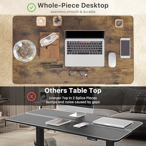 JOY Worker Rustic Brown 35-Inch Electric Standing Desk with Height Adjustment