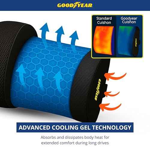 Goodyear Lumbar Support Pillow for Office Chair and Car Seat - Memory Foam Lumbar Pillow & Back Brace Support Posture Corrector, Lower Back Pain Relief