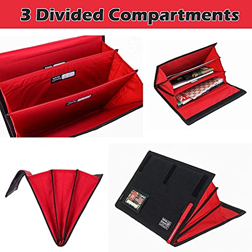 Rough Enough Black Accordion File Folder, Expanding Document Organizer