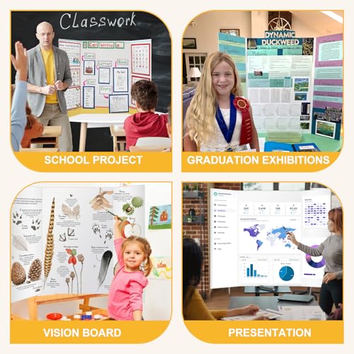 MARACOL 2 Pack 36x48 White Trifold Poster Boards for Presentations & Projects