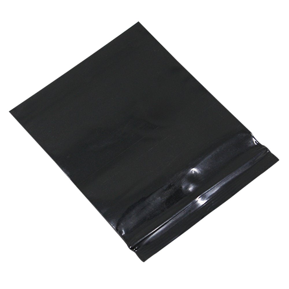 PABCK 100 Pieces Black Reclosable Zip Bags 5.1mil Thickness Poly Plastic Packaging Resealable Zipper Lock Closure Bag for Storage (3.1x4.7 inch)