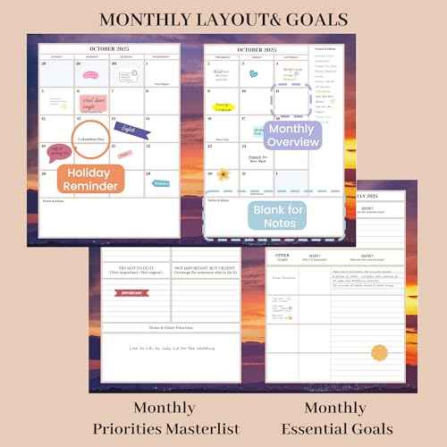 CAGIE 15 Month Planner Oct 2025-Dec 2026 Hourly Daily 2025-2026 Weekly Monthly Planners for Women 25-26 Day Hardcover Calendar Agenda with Stickers, 8.5 x 11
