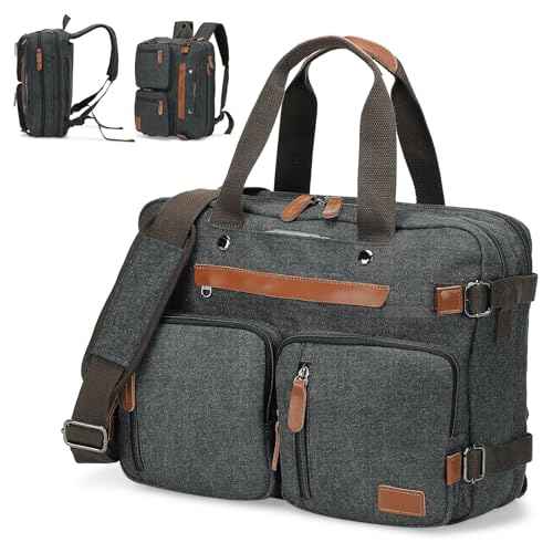 Canvas Laptop Backpack for Men, Versatile 3-in-1 Design and Pockets for Organized Storage