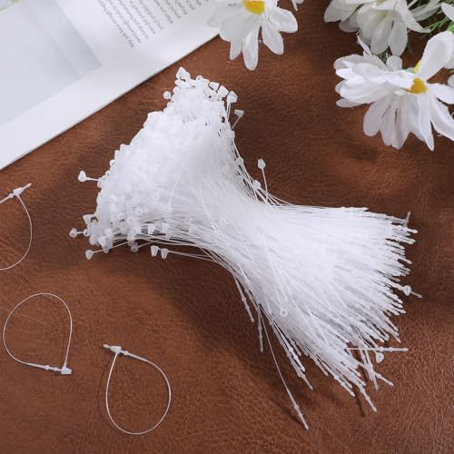 2000 pcs Hang Tag Fasteners - 5 inch Clear Plastic Loop Locks for Clothing & Accessories
